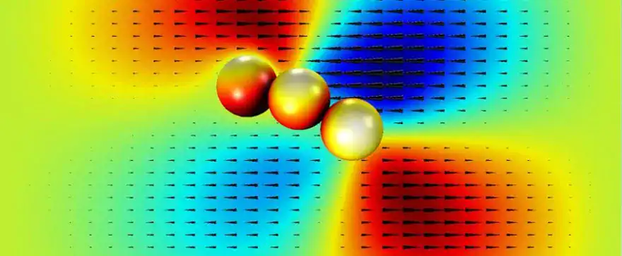 For the micro-swimmers, the researchers used asymmetrical structures of three tiny iron oxide beads. Drexel University
